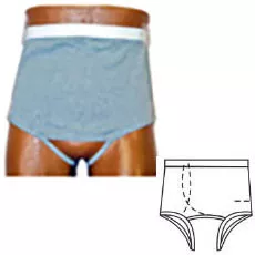 Team Options 93006MR - OPTIONS Men's' Brief with Built-In Barrier/Support,Gray, Rightt-Side Stoma, Medium Hips 36" - 38"