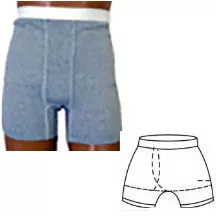 Team Options 94006LR - OPTIONS Men's Brief with Built-In Barrier/Support, Light Gray, Right-Side Stoma, Large 40-42