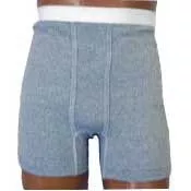 Team Options 94006MD - OPTIONS Men's Boxer Brief with Built-In Barrier/Support, Gray, Dual Stoma, Medium 36-38