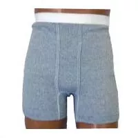 Team Options 94006SD - OPTIONS Men's Boxer Brief with Built-In Barrier/Support, Gray, Dual Stoma, Small 32-34