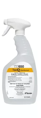 Texwipe TexQ Surface Disinfectant Cleaner Quaternary Based Pump Spray Liquid 22 oz. Bottle Unscented Sterile - Case of 12 - TX650-CS
