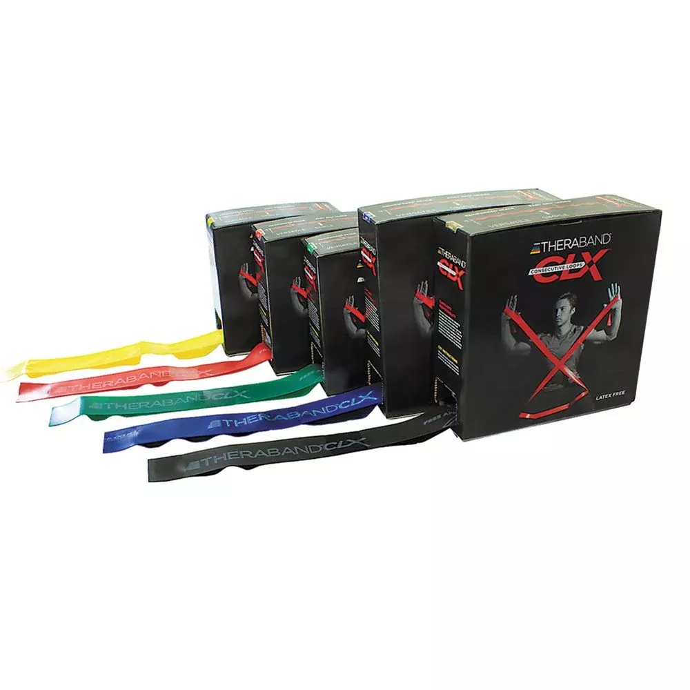 Thera-Band CLX Resistance Bands with Easy Grip Loops Thera-Band CLX, Red, Light - 32904