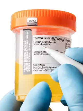 Thermo Scientific 90ORG53-1000 - Specimen Container Samco™ Clicktainer™ 53 mm Opening 90 mL (3 oz.) Screw Cap Patient Information Sterile