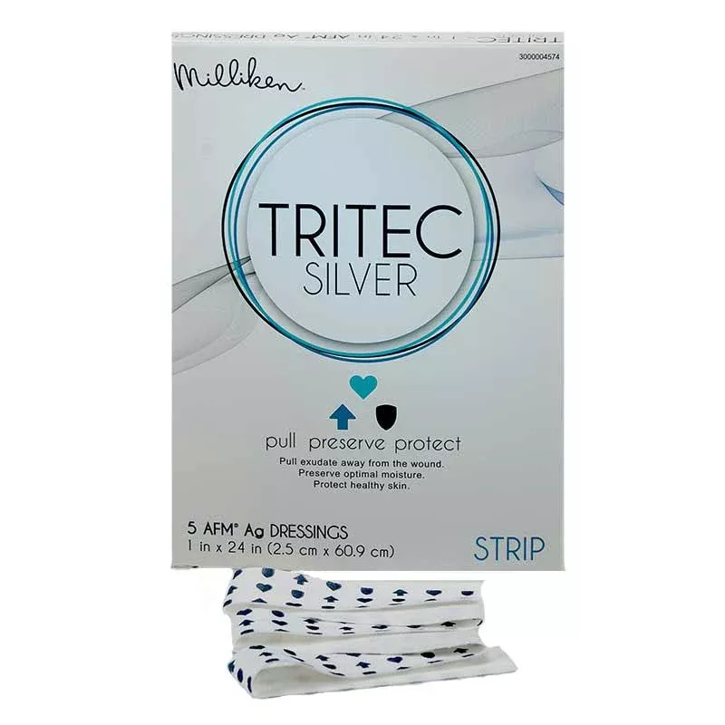 Tritec Silver Antimicrobial Wound Dressing, 1" X 24" Strip- 1 Each