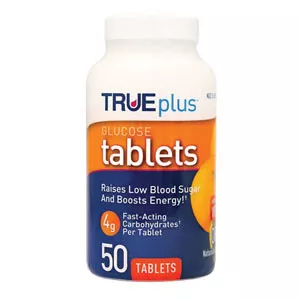 Trividia P1H01RN-50 - Glucose Supplement TRUEplus™ 50 per Bottle Chewable Tablet Orange Flavor