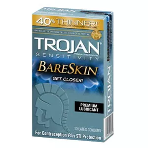 Trojan Sensitivity Bareskin Lubricated Condom (10 Count)- 1 Each0