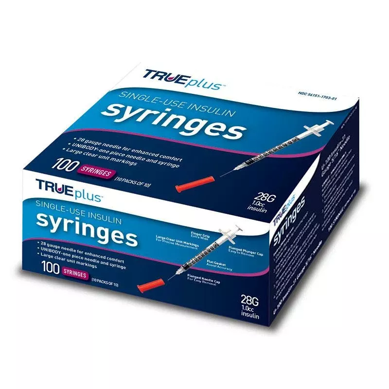 Trueplus Single-use Insulin Syringe, 30g X 5/16", .3 Ml (100 Count)- Box of 100