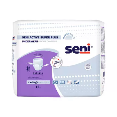 Tzmo Usa S-XX12-AP1 - Seni Active Super Plus Pull-On Underwear, XX-Large, 12 Count - 62" - 80"