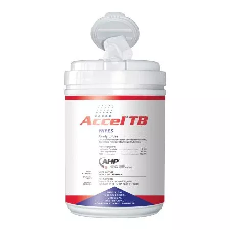 Unimed - Midwest Accel TB Surface Disinfectant Cleaner Premoistened Peroxide Based Manual Pull Wipe 160 Count Canister Scented NonSterile - Case of 1920 - UWIP242221-CS