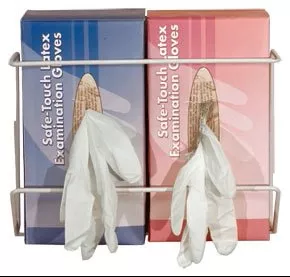 Unimed - Midwest Glove Box Holder Vertical Mounted 2-Box Capacity White 4 X 8 X 11-1/2 Inch Coated Wire - Each - BVDH004045-EA