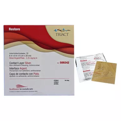 Urgo Medical 509342 - Restore with Silver Wound Contact Layer Dressing, 6" x 8"