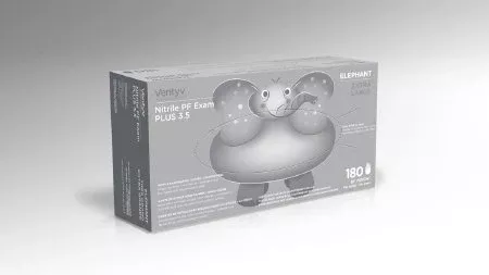 Ventyv Exam Glove Ventyv™ Plus 3.5 ELEPHANT X-Large NonSterile Nitrile Standard Cuff Length Textured Fingertips Violet Chemo Tested - Box of 180 - 10337101-BX