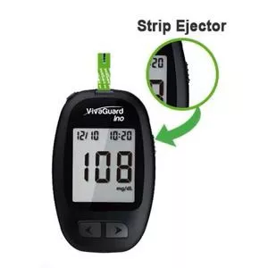 Vivaguard Ino Blood Glucose Meter, Black- 1 Each