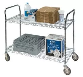 Wire Shelf Utility Carts Utility Cart, 2-Shelf, 18" x 60" - 937018