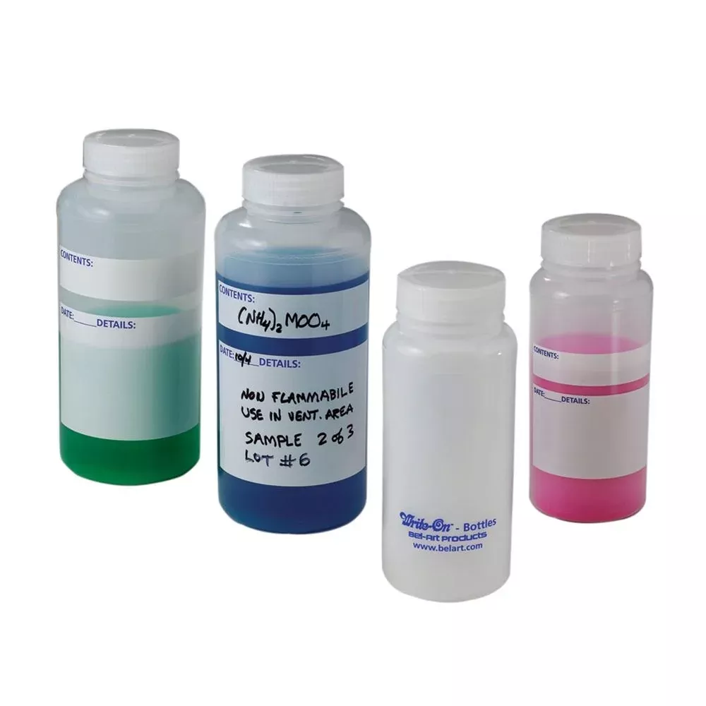 Write-On Bottles Write-On Bottle, 1000-ml, Wide Mouth, 6/pk - 923867