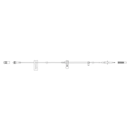 Zevex IV Pump Set Curlin Pump Without Ports 20 Drops / mL Drip Rate Without Filter 90 Inch Tubing Solution - Case of 20 - 340-4114-CS